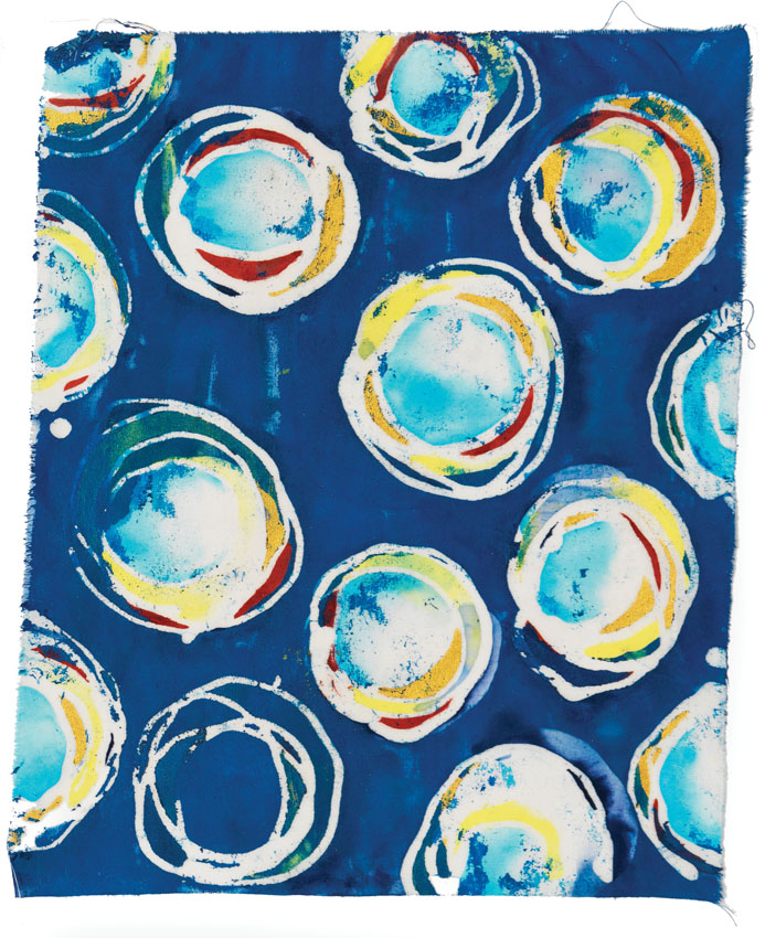 Soy Wax Batik with paint on cotton, Melanie Testa