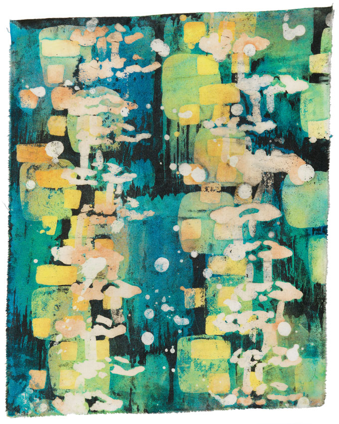 Soy Wax Resist on Cotton Broadcloth by Melanie Testa