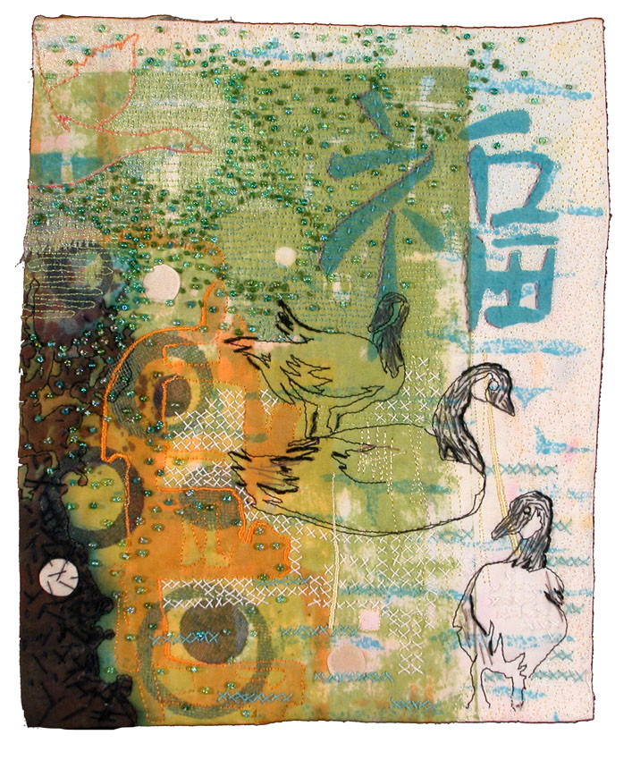 fiber art Happiness by Melanie Testa